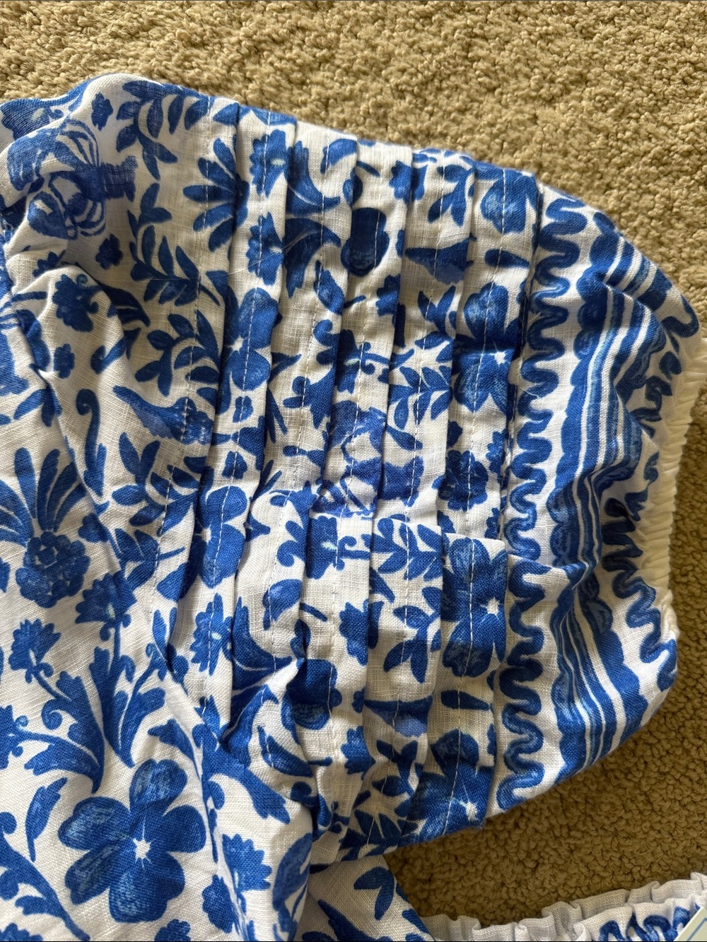 crown & ivy Blue and White Embroidered Tropical Two-Piece Set - Picture 3 of 8